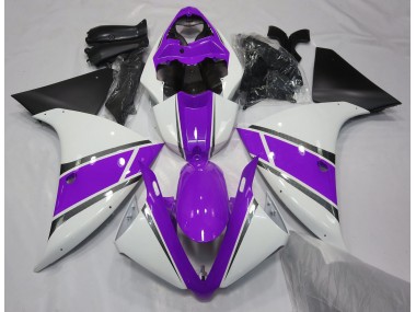 2009-2012 Gloss White and Purple Yamaha R1 Motorcycle Fairing UK