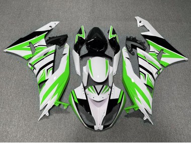 2009-2012 Green White and Black Zag Kawasaki ZX6R Motorcycle Fairing UK