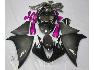 2009-2012 Matte Black & Pink Yamaha R1 Motorcycle Fairing UK