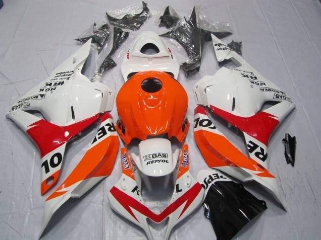 2009-2012 White and Red Repsol Honda CBR600RR Motorcycle Fairing UK