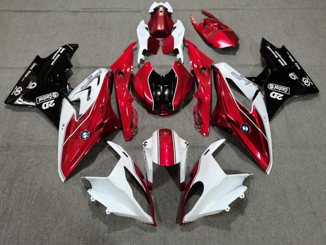 2009-2016 Candy Red and White BMW S1000RR Motorcycle Fairing UK