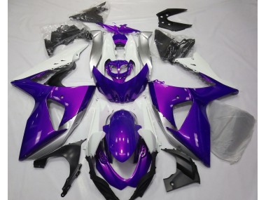 2009-2016 Gloss Purple & White Suzuki GSXR 1000 Motorcycle Fairing UK