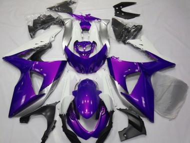 2009-2016 Gloss Purple & White Suzuki GSXR 1000 Motorcycle Fairing UK