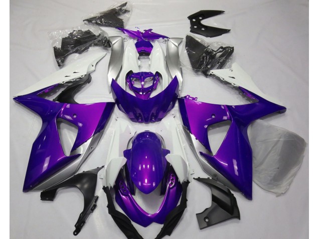 2009-2016 Gloss Purple & White Suzuki GSXR 1000 Motorcycle Fairing UK