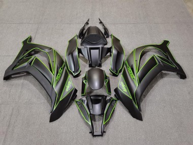 2011-2015 Matte Black & Green Lining Kawasaki ZX10R Motorcycle Fairing UK