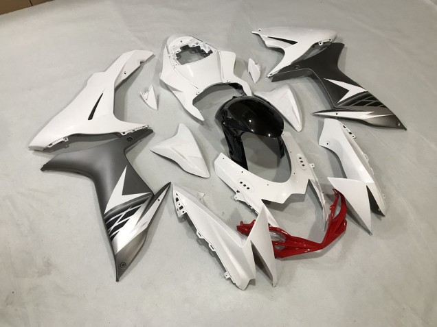 2011-2020 Gloss White and Matte Silver Suzuki GSXR 600-750 Motorcycle Fairing UK