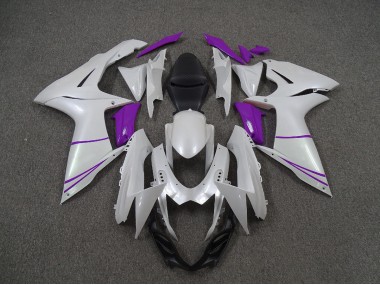 2011-2020 Pearl White and Purple Suzuki GSXR 600-750 Motorcycle Fairing UK