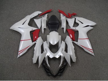 2011-2020 Pearl White and Red Suzuki GSXR 600-750 Motorcycle Fairing UK