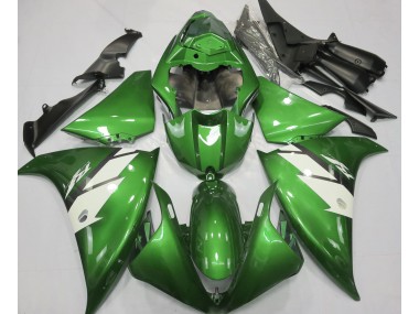 2013-2014 Gloss Green & White Yamaha R1 Motorcycle Fairing UK