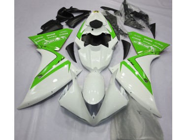 2013-2014 Gloss White and Green Yamaha R1 Motorcycle Fairing UK