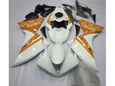 2013-2014 Gloss White and Orange Yamaha R1 Motorcycle Fairing UK