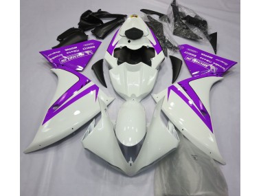 2013-2014 Gloss White and Purple Yamaha R1 Motorcycle Fairing UK