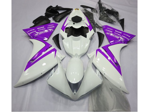 2013-2014 Gloss White and Purple Yamaha R1 Motorcycle Fairing UK