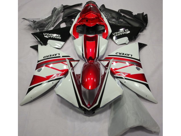 2013-2014 Gloss White and Red Yamaha R1 Motorcycle Fairing UK