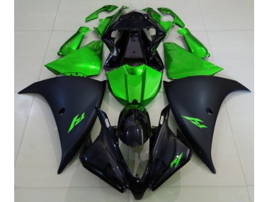 2013-2014 Matte Black and Green Yamaha R1 Motorcycle Fairing UK