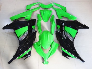 2013-2018 Black and Green Gloss Kawasaki Ninja 300 Motorcycle Fairing UK