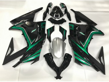 2013-2018 Gloss Black & Emerald Green Kawasaki Ninja 300 Motorcycle Fairing UK