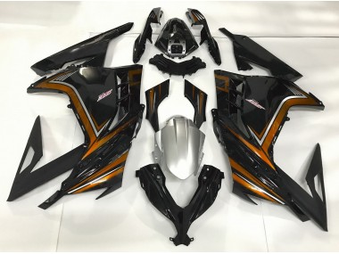 2013-2018 Gloss Black & Orange Kawasaki Ninja 300 Motorcycle Fairing UK