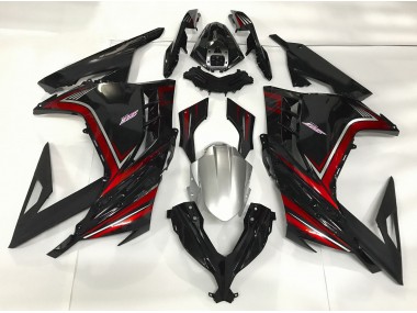 2013-2018 Gloss Black & Red Kawasaki Ninja 300 Motorcycle Fairing UK