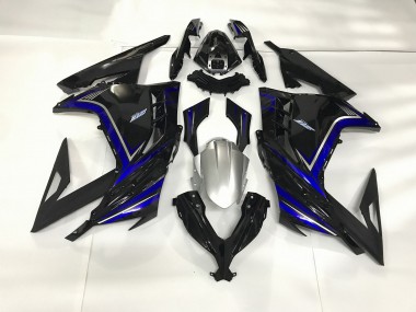 2013-2018 Gloss Black and Blue Kawasaki Ninja 300 Motorcycle Fairing UK