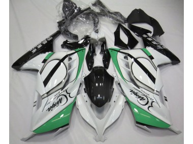 2013-2018 Gloss White and Green Kawasaki Ninja 300 Motorcycle Fairing UK