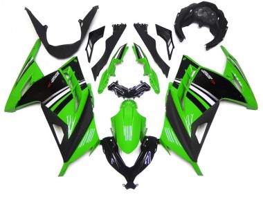 2013-2018 Green Black and White Gloss Kawasaki Ninja 300 Motorcycle Fairing UK