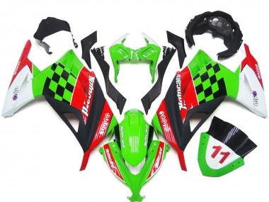 2013-2018 Red and Black Check Gloss Kawasaki Ninja 300 Motorcycle Fairing UK