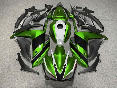 2015-2018 Green Black and White Yamaha R3 Motorcycle Fairing UK