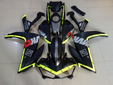 2015-2018 Matte Black and Yellow Yamaha R3 Motorcycle Fairing UK