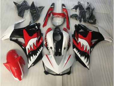 2015-2018 Red and White Shark Yamaha R3 Motorcycle Fairing UK