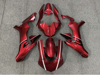 2015-2019 Deep Red & Black and White accents Yamaha R1 Motorcycle Fairing UK