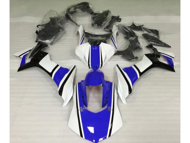 2015-2019 Gloss White Blue and Black Yamaha R1 Motorcycle Fairing UK