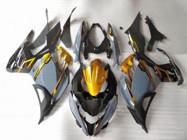 2018-2020 Nardo Grey and Gold Kawasaki Ninja 400 Motorcycle Fairing UK