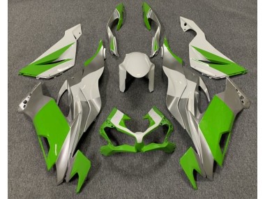 2019-2020 Gloss Green White and Silver Kawasaki ZX6R Motorcycle Fairing UK